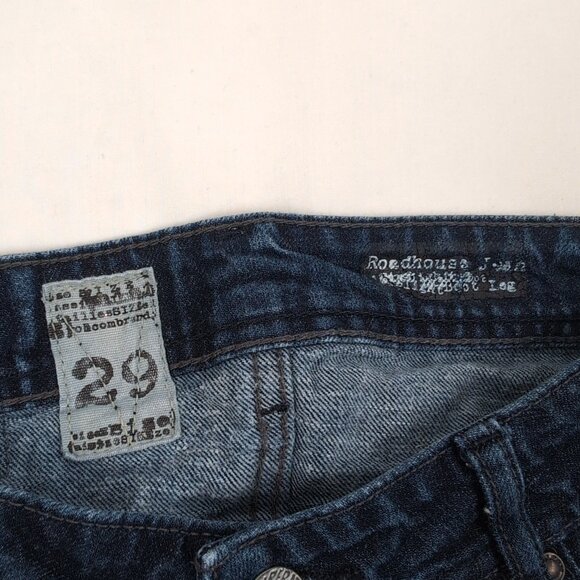 Volcom Men's Blue Denim Jeans Roadhouse Juan Boot Leg Diamond Embroidery Size 29 - Picture 4 of 10